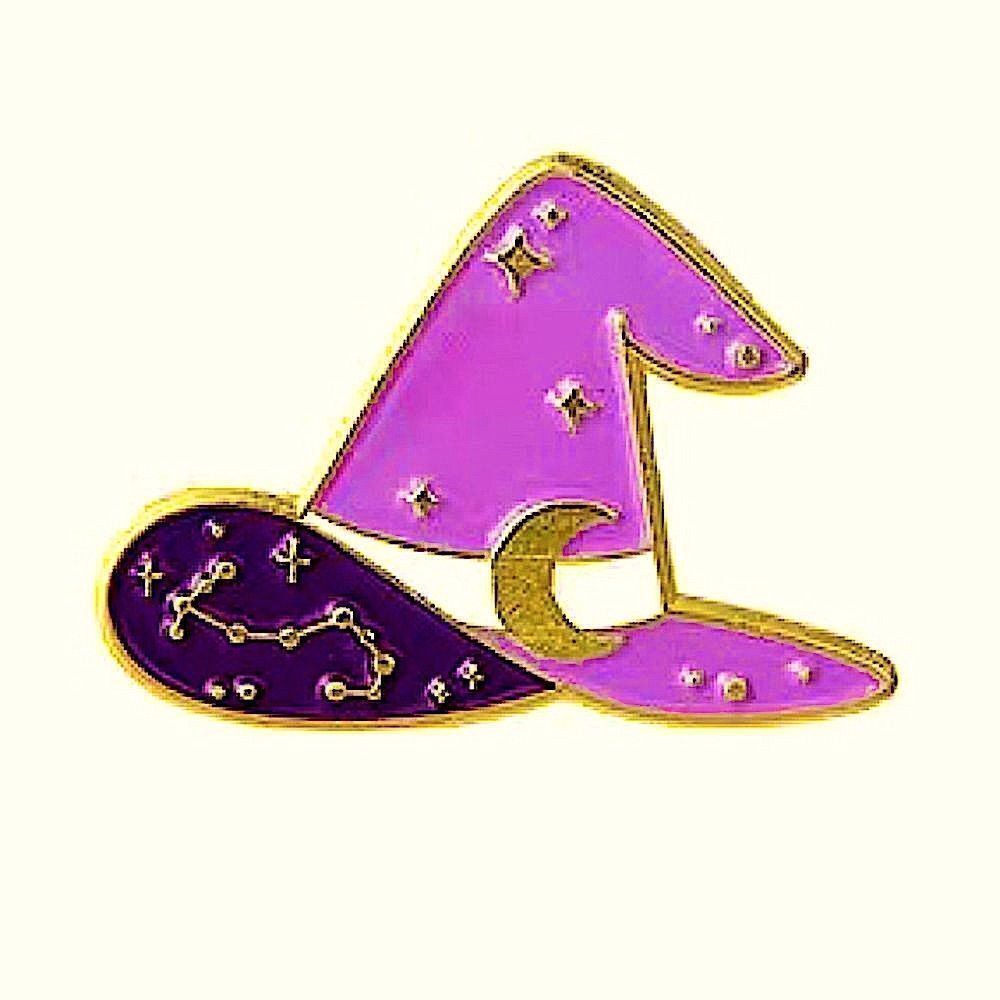 Witch hat enamel pin